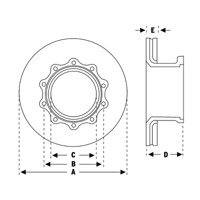 Air Disc Brake Rotor (U-Shaped Type) for Caliper Wabco  Pan22 - Haldex DB22LT Di
