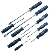 9pc Professional Combo Screwdriver Set - Magnetic Tip Blue Handle