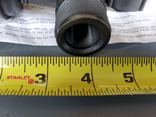 Continental PE Valve Tee 1-1/4 MPT Inlet x 1 CTS .090" Gas Line Stab-In 1-1/8 OD - Picture 3 of 5