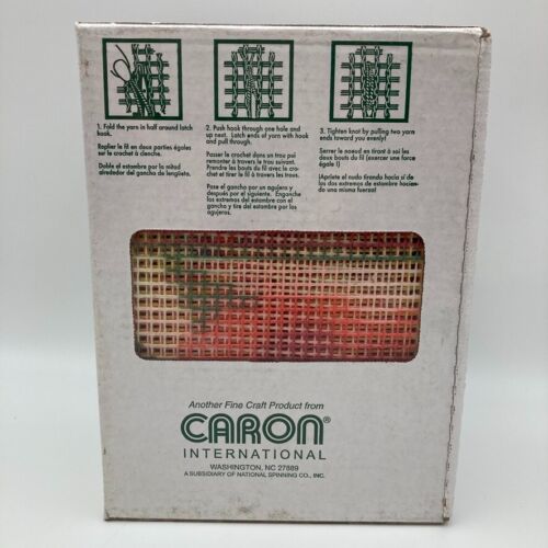 Latch Hook Kit Caron Natura #R916 Rose Bouquet Flowers Floral 27" X 40" NEW - Picture 3 of 13