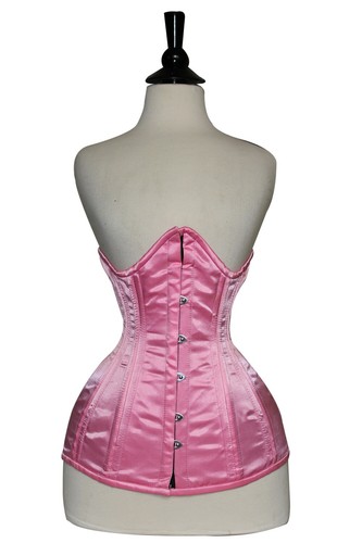 Women Satin Steel Boned Body Shaper Tummy Control Belt Lace Up Underbust Corset - Picture 9 of 20