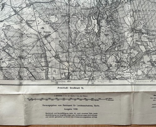 altes Grossblatt Nr. 67 MESERITZ - BIRNBAUM Maßstab 1 : 100000 1940 ( F24542 - Bild 4 von 5
