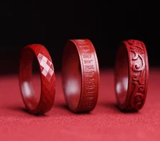 Cinnabar Feng Shui Wealth Prosper Ring,Protection Bring Luck Prosperity Attract