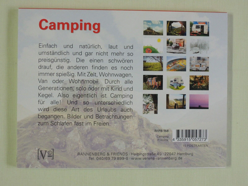 1x Postkartenbuch CAMPING 15 verschiedene Motive Postkarten Urlaub Wohnwagen Van - Picture 2 of 2