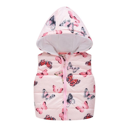 Gilet Puffer Vest Kids Baby Girls Warm Hooded Parka Coat Padded Jacket Outwear*/ - Picture 37 of 54