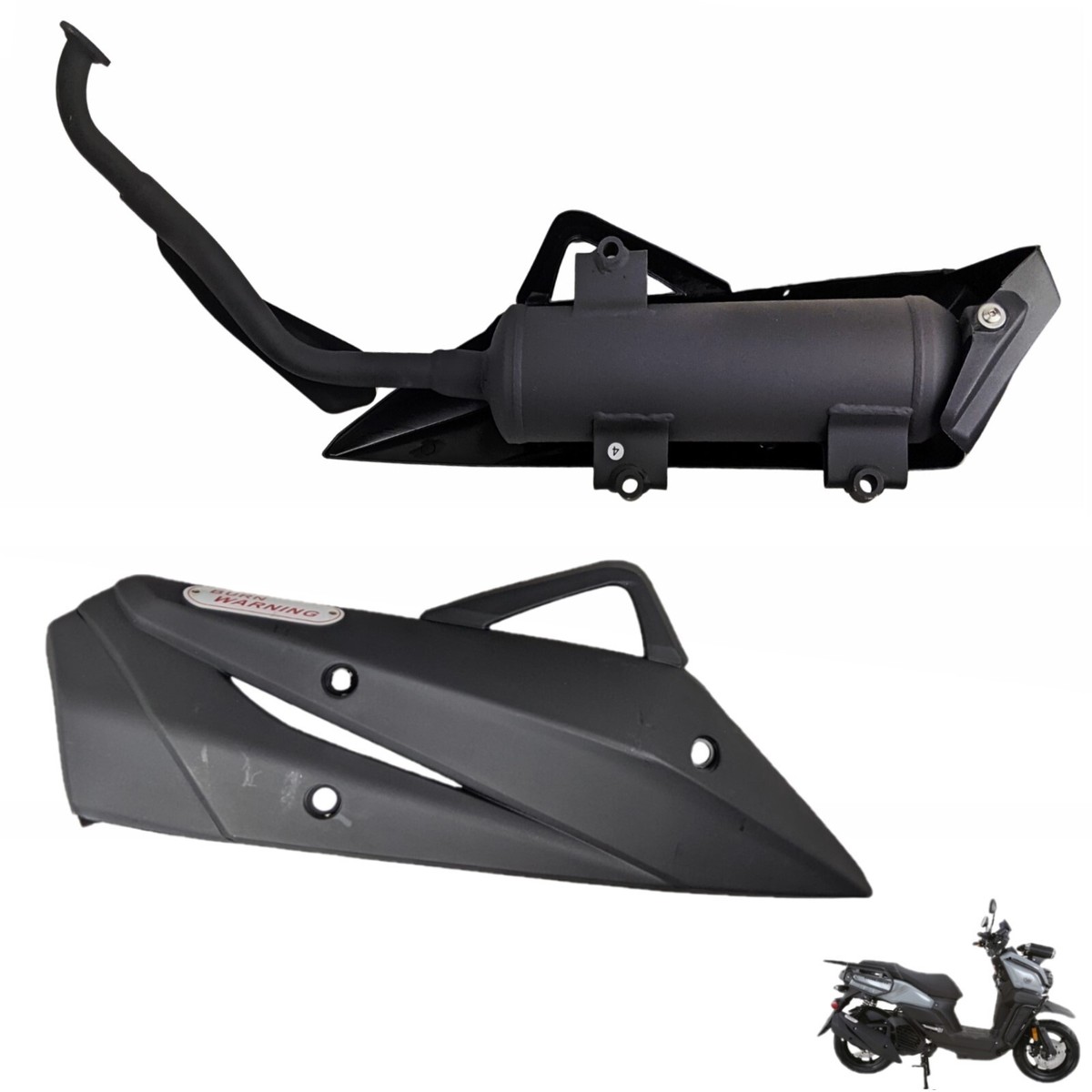 Muffler Exhaust Pipe with Heat Shield for GY6 200cc Vitacci Gator
