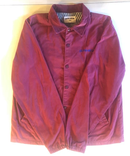 Vintage FA F*cking Awesome SH*T Cotton Ripstop Coach Jacket Size L Maroon 2015 image 2