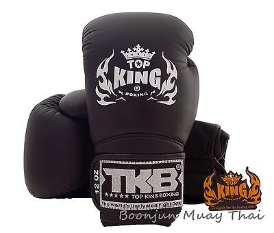 NWT TOP KING Boxing gloves Black TKBGSA 01 Air Muay Thai MMA K1 Gloves 12 14 16