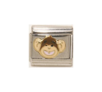 Frecher Affe Emaille Italian Charm - passt 9mm klassischen italienischen Bettelarmbändern