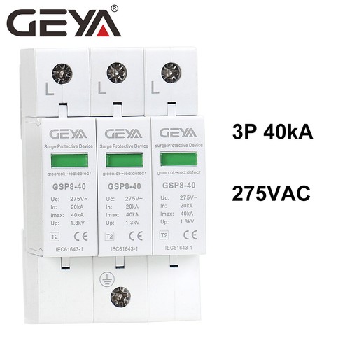SPD Surge Protector Protective Device AC 40kA 3P 270V 385V 440V Surge Arrester - Picture 13 of 16