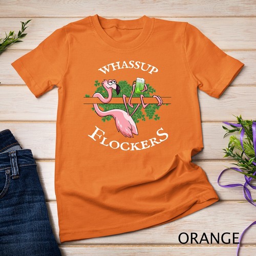 Camiseta unisex Whassup Flockers Lucky Irish Flamingo St Paddys Day - Imagen 9 de 15
