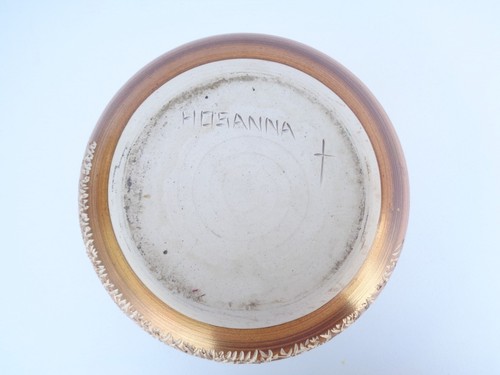 Artisan Handcrafted Signed Art Studio Vase Pot Pottery Ceramic Clay HOSANNA - Picture 5 of 12
