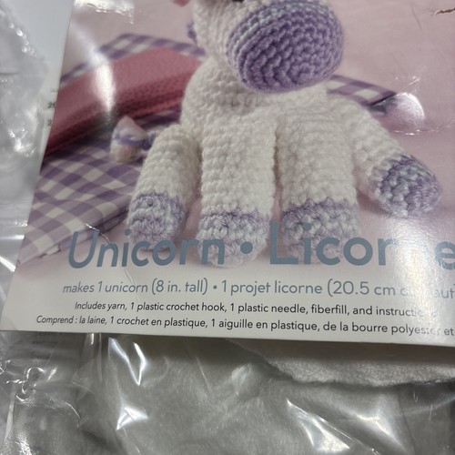 Leisure Arts Little Crochet Friend Tiere Häkelset Einhorn, 8 Zoll komplett neu ohne Etikett - Bild 3 von 4