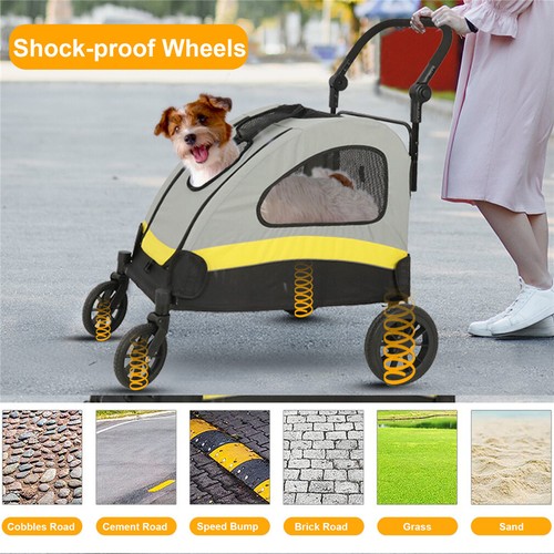 Pet Dog Stroller Jogger for Small Medium Dogs Portable Walking Shopping Travel - Picture 10 of 12