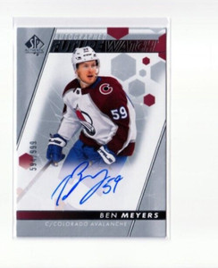 BEN MEYERS '22/23 SP Authentic FUTURE WATCH AUTOGRAPH rookie card #'d /999