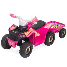 TOBBI 6V Kids Electric ATV Vehicle Ride On Tractor 4-Wheeller w/Trailer, Music