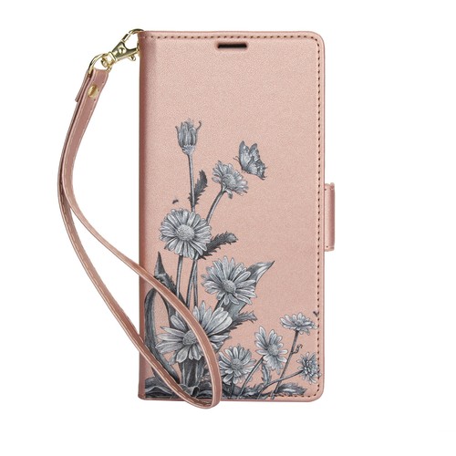 Leather Daisy Flower Wallet Phone Case For Samsung A56 A36 A16 A06 A55 A05 A26 - 第 15/17 張圖片