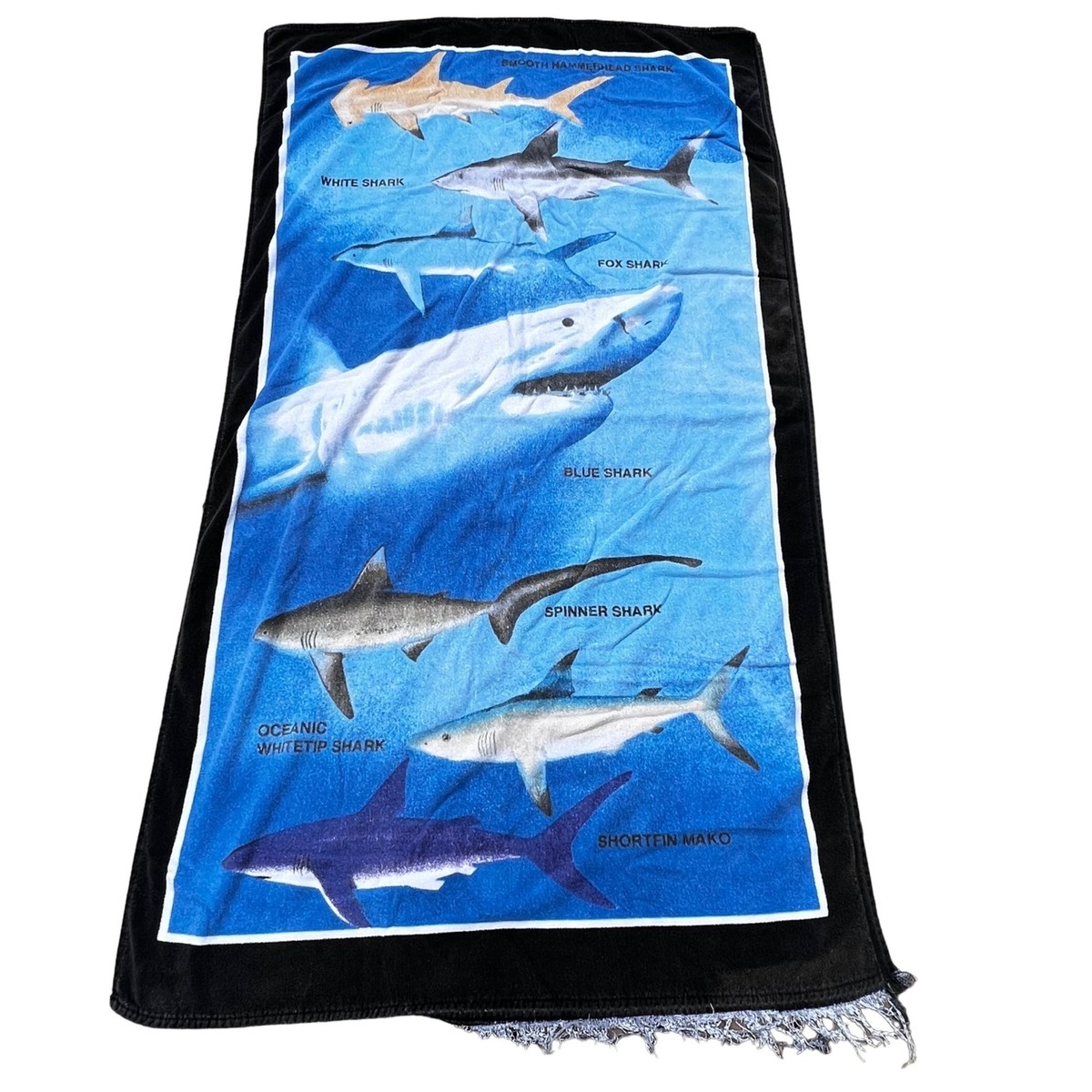 新品未使用 SURFMAN BEACH TOWEL Vintage Kaufman Shark Beach Towel Blue Ocean Blue Whitetip Spinner