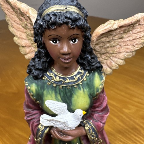 RARE-Dillards Hand Painted Double Sides Christmas Angel Figurine Holy Family 9" - Picture 5 of 10