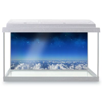 Aquarium Hintergrund 90x45cm - Über den Wolken Weltraum Himmel Sterne #24616