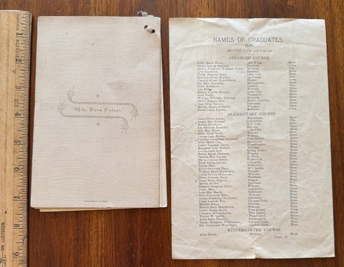 Lot 2 1888 1890 School Commencement Programs State Normal School Winona MN - Picture 3 of 3