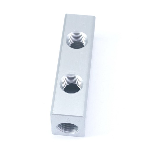 Divisor de bloque de colector de aire neumático de aluminio macizo de 2-10 vías BSP de 1/4" - Imagen 7 de 31