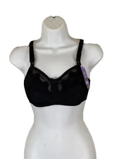 NEW NWT Flower Bali 0180 Full Coverage Comfort U Back Underwire Bra 34C black