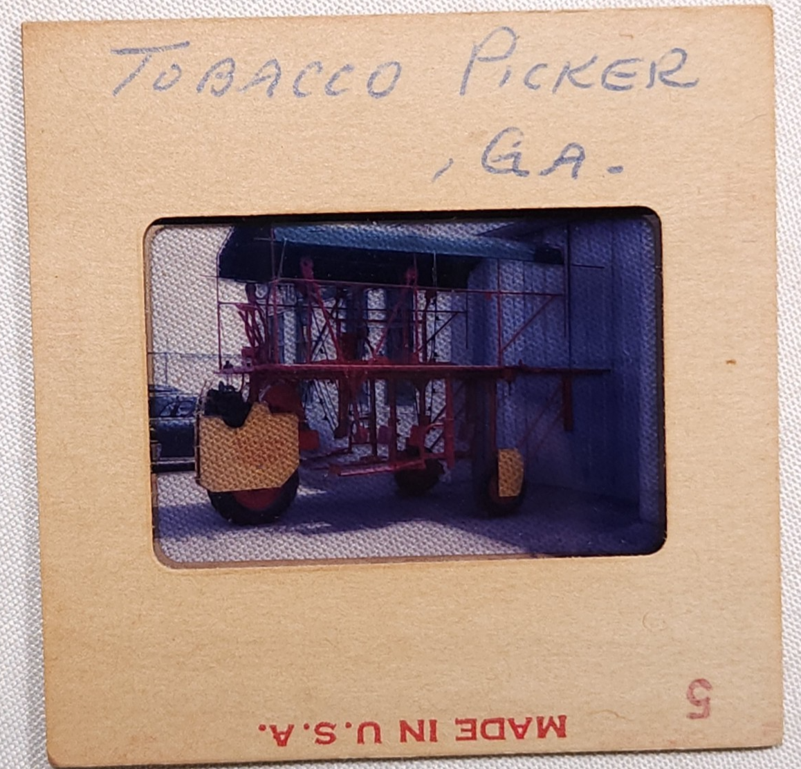 1950s Harrington Tobacco Harvester Automatic Picker Georgia Farming Red  35mm Sli