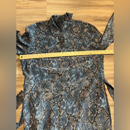 Lafayette 148 New York Mona Snake Print Silk Shirtdress Size Medium - Picture 7 of 16