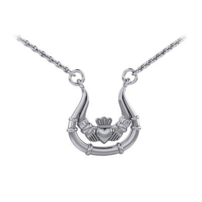 Irisch Claddagh 925 Sterlingsilber Halskette Fein Schmuck Friendship Liebe Treue