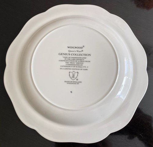 Wedgwood Frog Service 8 7/8” Plate Queen’s Ware View Of Dereentwater Genius Coll - Picture 9 of 10