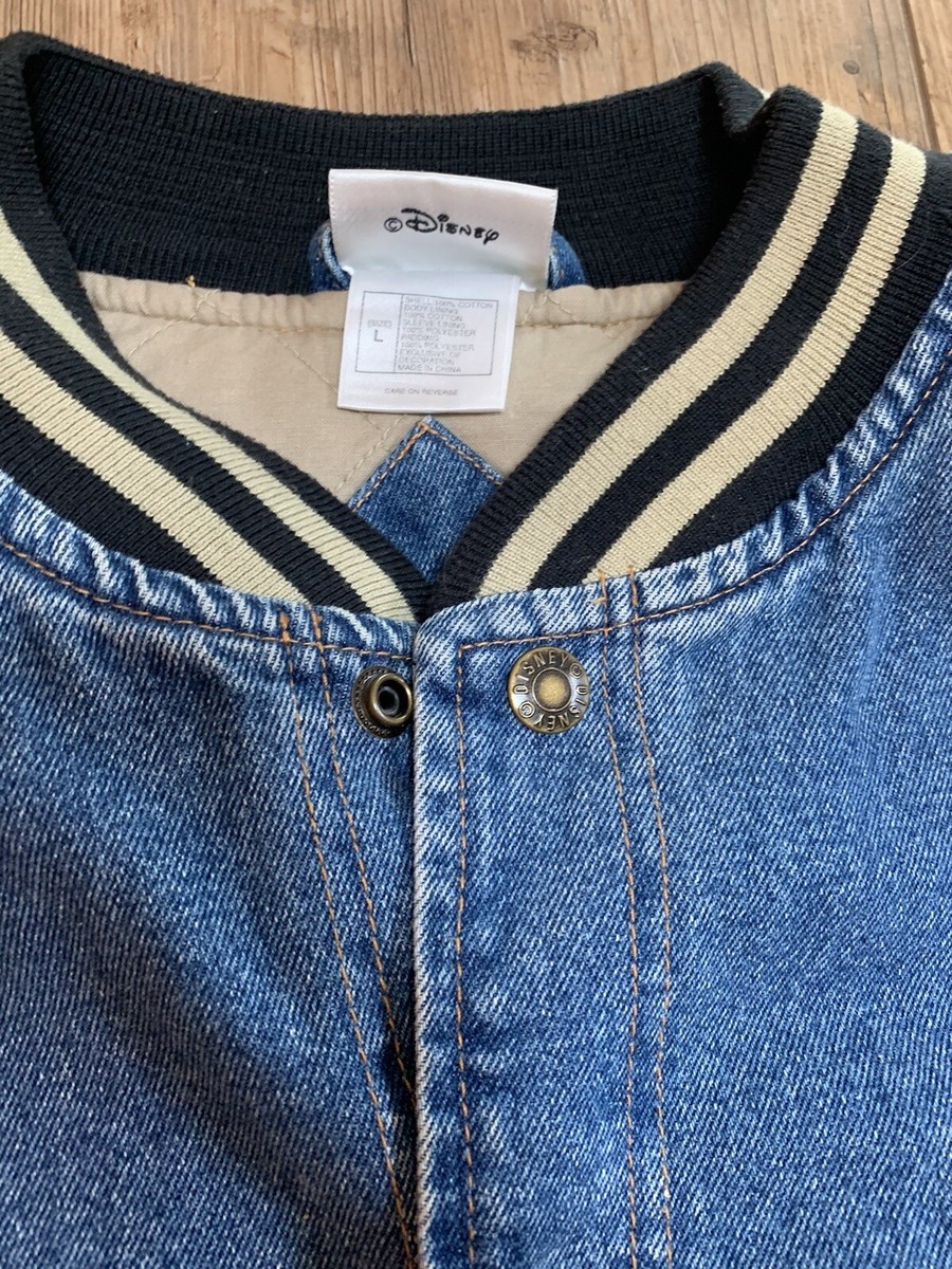 Denim Tigger Disneyland Varsity Bomber Jacket Vintage Mens