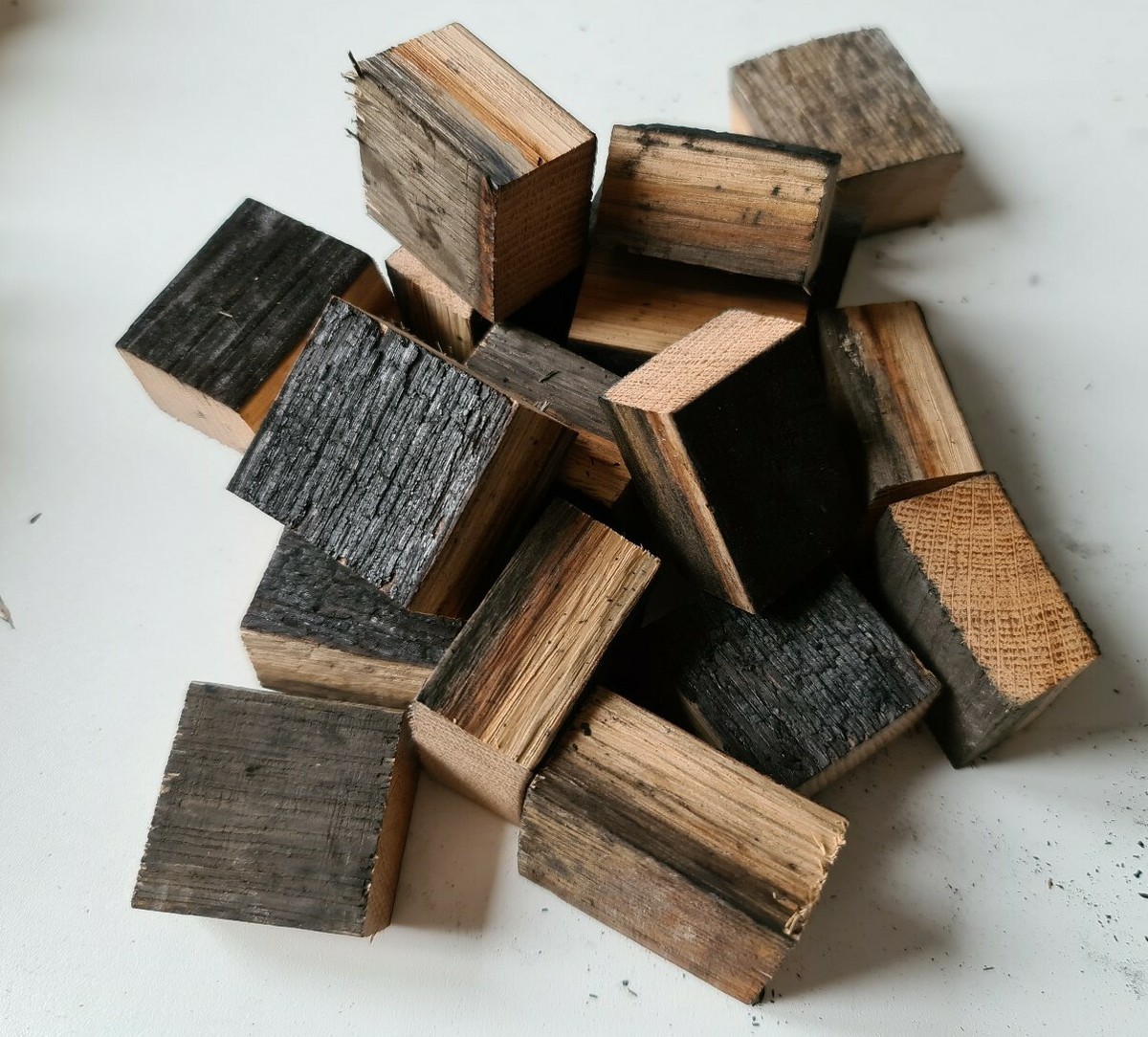 Oak Whiskey Barrel Chunks BBQ Smoking Wood Smoker pizza oven Bourbon Blocks  500g | eBay