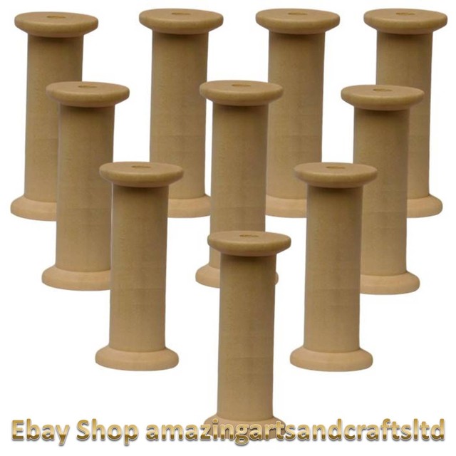 Wooden Bobbins Spools 75mm 10 Pack Sewing Ribbon Textile Yarn Craft Cotton Reels Wooden Bobbins Spools 75mm 10 Pack Sewing Ribbon Textile Yarn Craft Cotton Reels