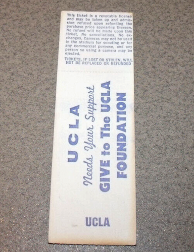 UCLA Bruins 11/18/1972 Football Full Ticket vs USC Trojans LA Coliseum - Picture 3 of 3