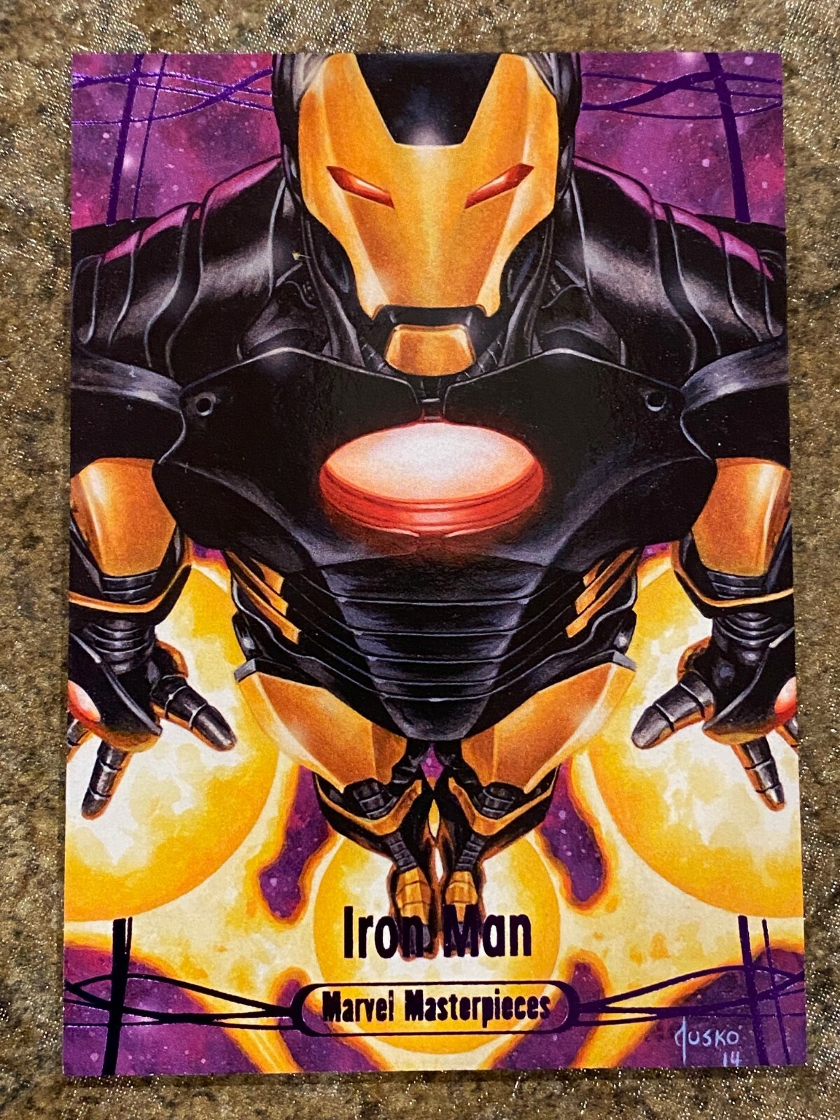 2016 Marvel Masterpieces PURPLE #87 IRON MAN #076/199 Single Tier 4😍😍😍*