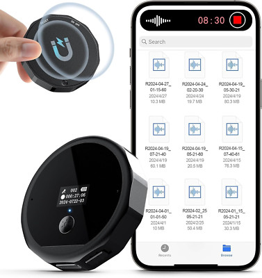 128G (1600 Hour) Magnetic Voice Activated Recorder, Portable Recording Device MP