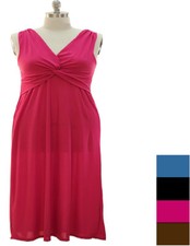 Jr's Plus 1X,2X,3X Sleeveless Surplice Knit Maxi Knotted Dress (4 colors)!