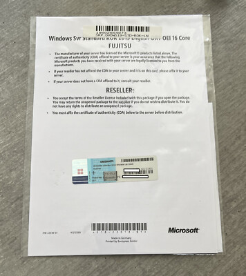 MS Windows Server 2019 Standard OEM Vollversion für Fujitsu Server 16 Core