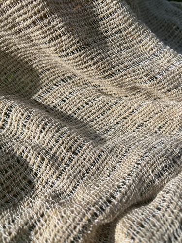 Handwoven Natural Cotton Sheep Wool Fabrics, Hand Loomed Unique Textures. - Picture 14 of 21