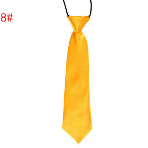 2PCS Boys Girls Classic Satin Elastic Neck Tie Wedding Prom Children School Tie - Picture 12 of 32