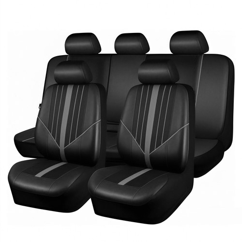 Car Seat Covers PU Leather 5 Seats Full Set 2 Front Rear Protector for Chevrolet