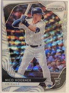 2020-PANINI-PRIZM-30-NICO-HOERNER-WHITE-WAVE-PRIZM-RC-ROOKIE-CHICAGO-CUBS-MINT