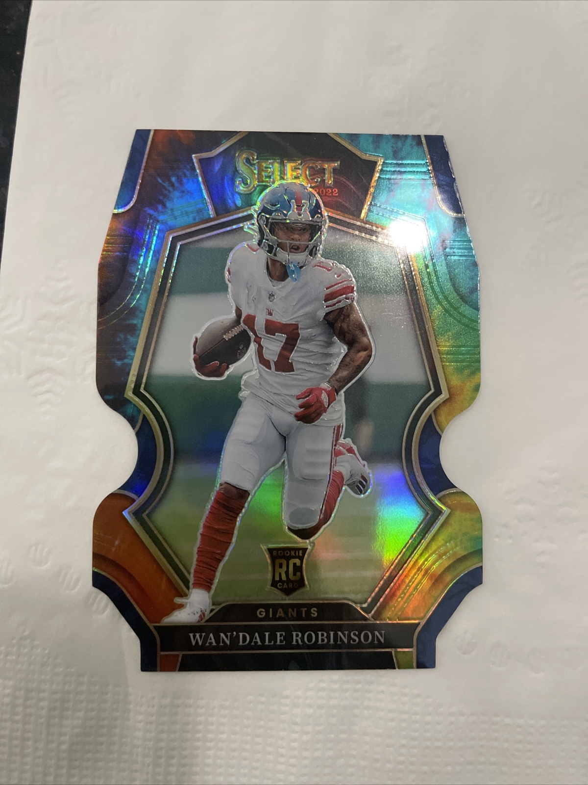 Wan’Dale Robinson RC #174 Tie-Dye Prizm /25 Rookie 2022 Panini Select Die Cut