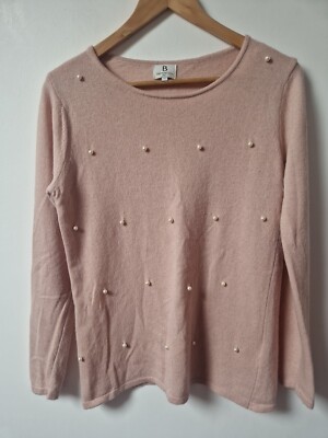 Benedetta B Pullover Kaschmirmischung Kunstperlen Perlen Altrosa Größe M