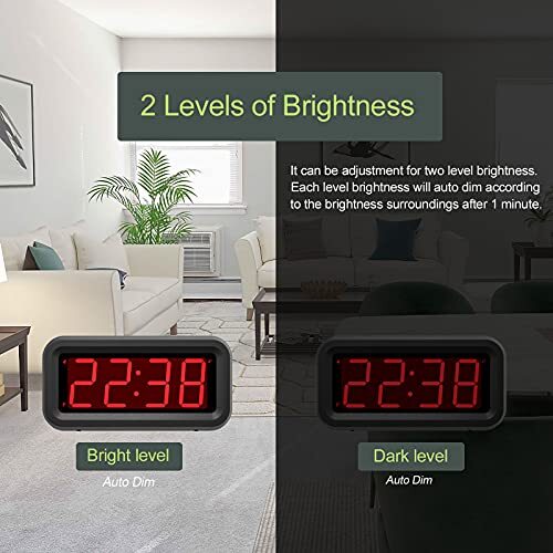 Digital Alarm Clock Battery Powered Only, LED Travel Alarm Clock with - Bild 4 von 5