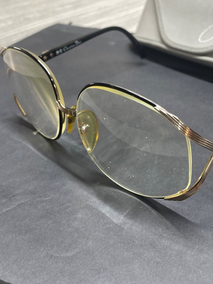 CHRISTIAN DIOR 2250 49 Glasses Gold Metal Frames vintage 70s for