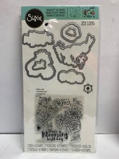 Sizzix framelits w/ stamps blooming florals stamp and die set Birthday love