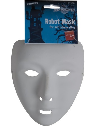 3 x Adult Fancy Dress Robot Face Mask Own Decoration Lightweight face by Smiffys - Picture 2 of 2