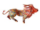 7" Large Tin Lion Made In Zimbabwe By The Mkankha Brothers Metal Art